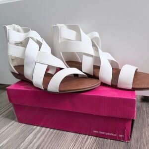 Dream Pairs Women's White Gladiator Sandals